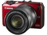 【中古】カメラ Canon ミラーレスカメラ EOS M ダブルレンズキット 1800万画素 (レッド) [EOSMRE-WLK]