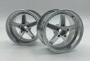 ラジコン WORK EQUIP WHEEL DEEP RIM オフセット8 マットクローム 2本入り 