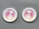 【中古】ドールアクセサリー 14mm カボションアイ(薄ピンク/ハート)
