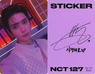 コレクションカード(男性)/CD｢The 3rd Album Sticker｣(STICKER Ver.)封入特典フォトカード NCT 127/ジェヒョン(JAEHYUN)/裏面紫・印刷サイン入り/CD「The 3rd Album Sticker」(STICKER Ver.)封入特典フォトカード