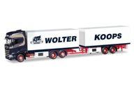 【中古】ミニカー 1/87 スカニア CS ハイルーフ冷蔵ボックストレーラー “Wolter Koops” [HE308946]