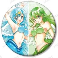 【中古】バッジ・ビンズ 宝生波音&洞院リナ 「ぴちぴちピッチ 花森ぴんく先生 描き下ろし トレーディング缶バッジ 羽を纏ったマーメイドver.」