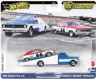 【中古】ミニカー 1/64 積載車両：’66 シェヴェル/トランスポーター：’72 シェビー ランプ トラック 「Hot Wheels チームトランスポート」 [HRV40]