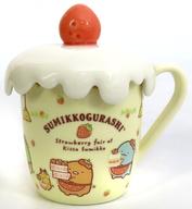 【中古】マグカップ・湯のみ クリーム いちごフェア ケーキ型ふた付きマグカップ 「すみっコぐらし」