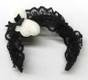【中古】ドールアクセサリー 1/6用 ヘッドドレス(黒/リボン&天使の羽)