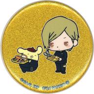 【中古】バッジ・ビンズ 七海建人×ポムポムプリン(背景なし) 「呪術廻戦 懐玉・玉折×サンリオキャラクターズ トレーディング 懐玉・玉折 グリッター缶バッジ」