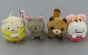 【中古】ぬいぐるみ ねこ&おばけ&たぬき&うさぎ(桃太郎) てのりぬいぐるみセット 「映画 すみっコぐらし とびだす絵本とひみつのコ」