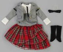 【中古】ドールアクセサリー 27cm用 スクールスタイル(赤チェック柄) 2023年度版バレンタインドレス リカちゃんキャッスル限定