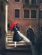 【中古】パズル 白夜開催記念パズル Red umbrella 「殻ノ少女」 ジグソーパズル 1000ピース