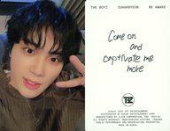 コレクションカード(男性)/CD｢8th Mini Album BE AWAKE｣(REASON ver.)封入特典セルフィーフォトカード THE BOYZ/JUHAKNYEON(チュ ハンニョン)/裏面白/CD「8th Mini Album BE AWAKE」(REASON ver.)封入特典セルフィーフォトカード