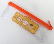 筆箱・ペンケース ちいかわ＆シーサー＆くりまんじゅう(オレンジ) ビニールペンポーチ 「ちいかわ なんか小さくてかわいいやつ 100円ショップ 雑貨シリーズ第8弾」