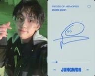 【中古】コレクションカード(男性)/写真集｢ENHYPEN PIECES OF MEMORIES｣封入フォトカード ENHYPEN/ジョンウォン(JUNGWON)/裏面印刷サイン入り/写真集「ENHYPEN PIECES OF MEMORIES」封入フォトカード