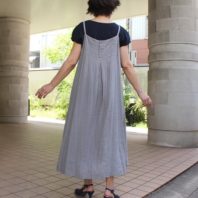 リネン 麻 サロペットスカート ジャンパースカート ロング ゆったり 涼しい 大きいサイズ ワンピース レディース 黒 ライトグレー キナリ 日本製 送料無料 ミセス シニア ナチュラル ファッション 40代 50代 60代 春夏秋 軽い やわらか 天然素材 おしゃれ きれいめカジュアル