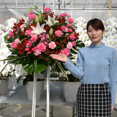 【ポイント3倍】【スタンド花 1段 選べる 5色】15,000円 スタンド花 開店祝い 花 ギフト 高さ180cm位 東京都 神奈川県(一部除く) 大阪府 札幌市 名古屋市 福岡市【発表会 開店祝い 移転 開院 お祝い 式典 公演 結婚式 ライブ 屋外 室内】【stde】