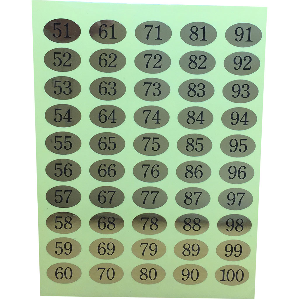 Rakuten - ナンバーシール(51～100) NC-100 / えいむ カッティングシート 番号 シール