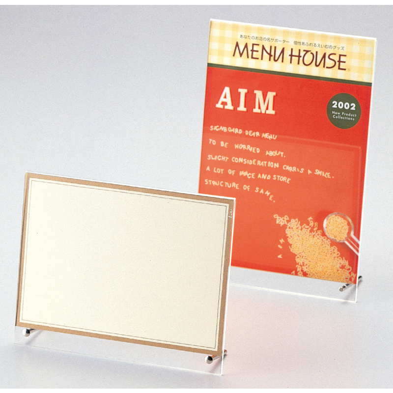 足付 L型 メニュー LS-A4W タテ / えいむ メニュースタンド カード立て A4