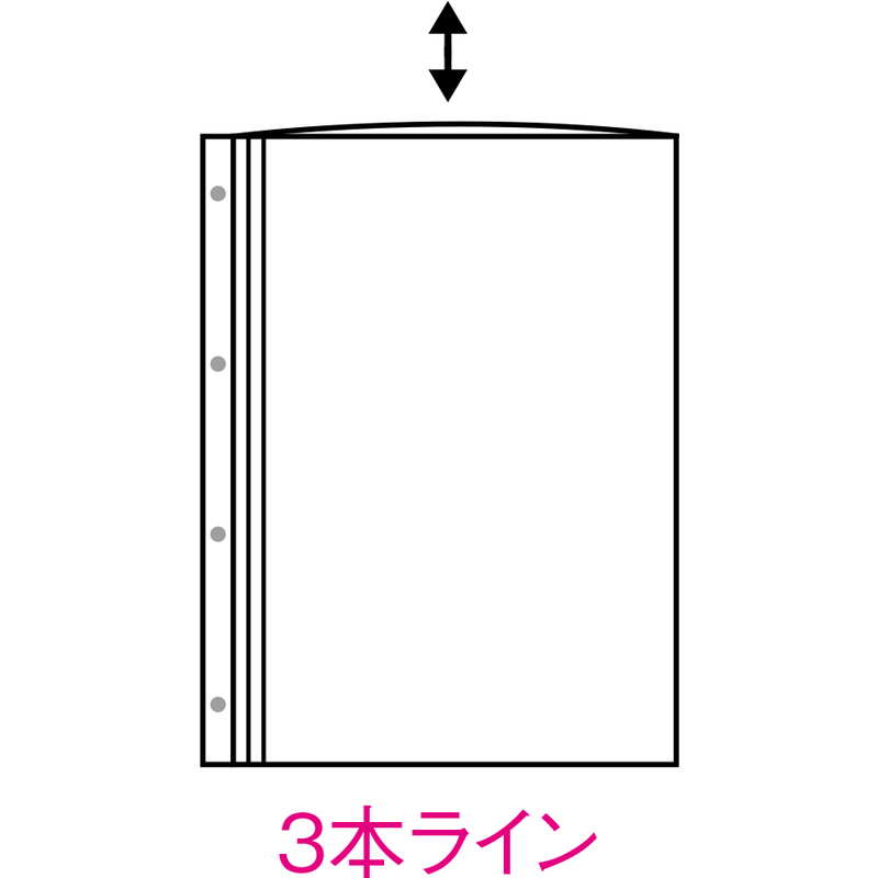 メニュー用ポケット ビニール BP-B44 / (B4 4穴)ホック式専用 ビニール / えいむ メニューブック 追加 中ポケット