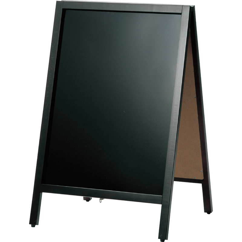 Rakuten - A型 スタンド 茶枠(ブラックボード) ABS-41B / 返品代引不可 / えいむ スタンド ディスプレイ ホワイトボード マーカー用 マグネット可