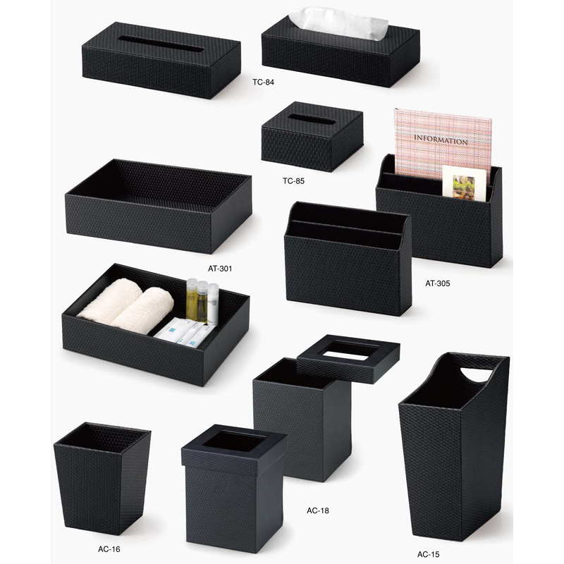 トラッシュボックス AC-15 / 返品代引不可 / えいむ ホテル ゴミ箱 レザータッチ ブラック [2]