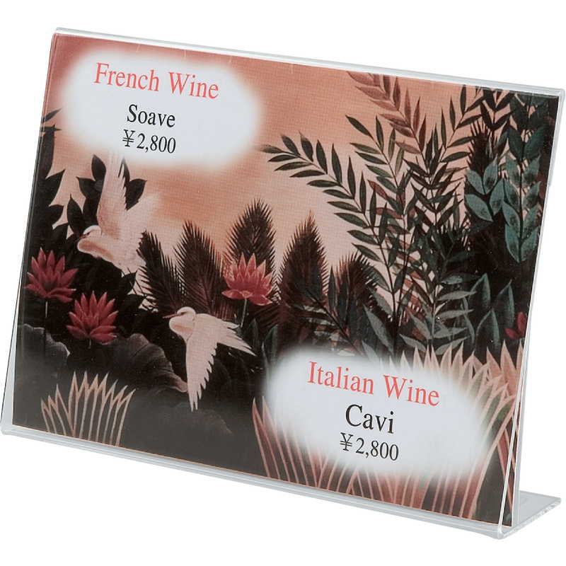 主な仕様商品カテゴリメニュースタンド メニュースタンド商品名メニュースタンド(中紙なし)メーカー名シンビメーカー品番SL-5対応用紙サイズ中サイズW180xD40xH130mm素材等アクリル追加オプション 備考サイズ・重量:180×130×40mm