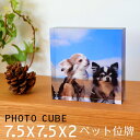 ペット 位牌 アクリル フォトキューブ 7.5×7.5×2センチ 犬 記念写真 猫 遺影 ペット アクリル キューブ フォト 写真入り プレゼント フォトフレー...