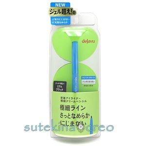 訳あり【クリックポスト対応】デジャヴュ 密着アイライナー ラスティンファイン 極細クリームペンシル リアルブラック