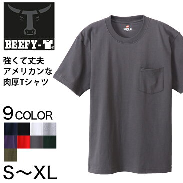 ヘインズ BEEFY-T ポケットTシャツ S〜XL (ビーフィー ポケット Tシャツ tシャツ メンズ トップス シャツ インナー 丸首 クルーネック 綿100 綿 Hanes)