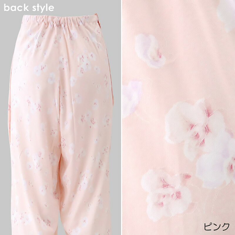 婦人 両サイドマジックテープ式パジャマ用ズボン M・L (介護ズボン) (介護肌着)【取寄せ】 3