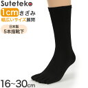 5本指ソックス レディース用 黒 16cm〜30cm (水虫対策 五本指靴下 クルー丈 大きいサイズ 婦人 女性 ビジネス スポーツ 立ち仕事)
