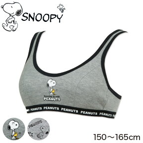 中学生 ブラジャー スポーツブラ スヌーピー ハーフトップ150cm～165cm (女子 下着 ファーストブラ スポブラ ノンワイヤー SNOOPY ピーナッツ PEANUTSファーストブラジャー 肌着 インナー スクールインナー)【在庫限り】