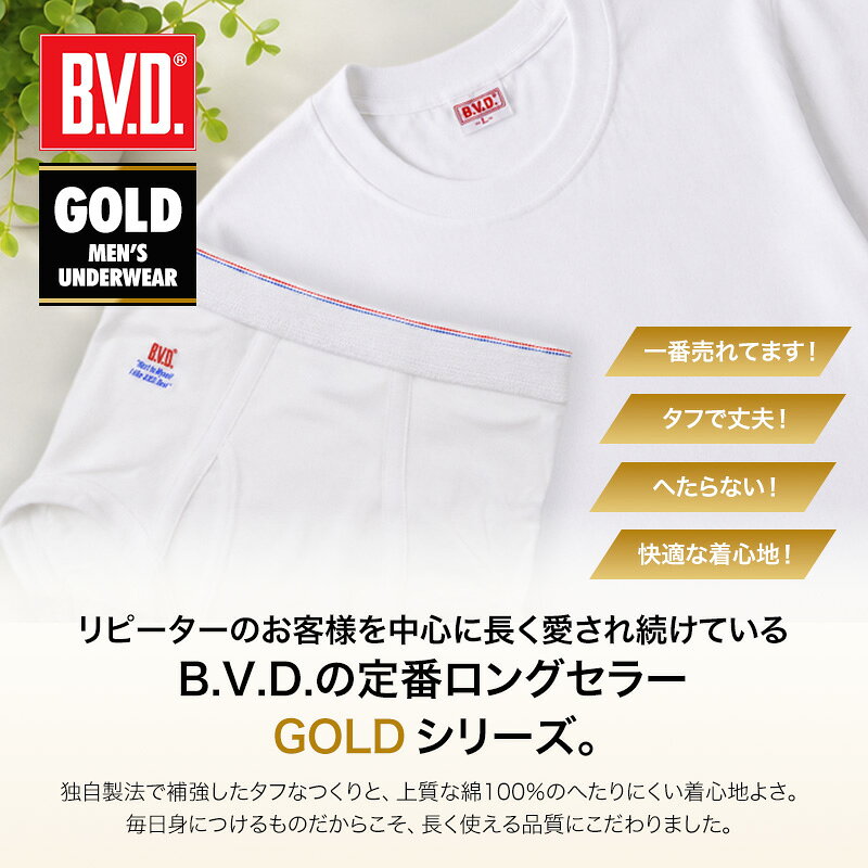 BVD メンズブリーフ 綿100% S〜L (コットン 前開き 下着 肌着 インナー 男性 紳士 パンツ ボトムス 白 ホワイト S M L) (2)