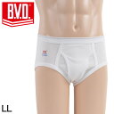【要エントリー★9/20は抽選でポイントバック!】BVD メンズブリーフ 綿100% LL (コットン 前開き 下着 肌着 インナー 男性 紳士 パンツ ボトムス 白 ホワイト 大きいサイズ)