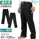 学生服 冬ズボン ウール50% ポリエステル50％ W64cm-110cm 黒 標準型 ノータック ワンタック