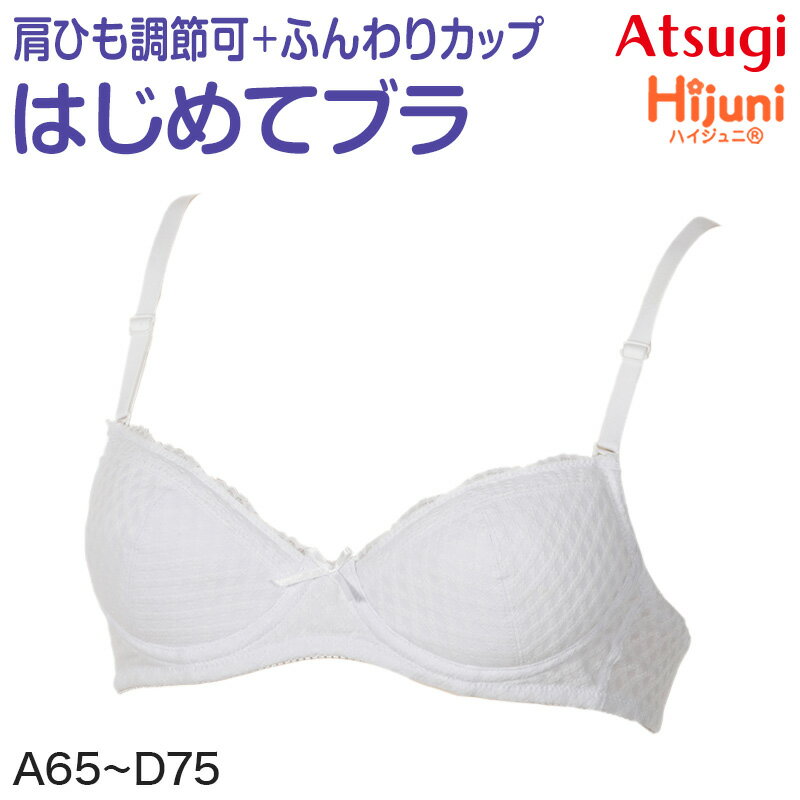 アツギ ブラジャー 中学生 女子 下着 ソフトワイヤー A65～D75 (Hijuni スクールインナー ブラ ハイジュニ ファーストブラ ジュニアインナー ファーストブラジャー)