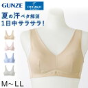 グンゼ クールマジック 夏肌サラリ ノンワイヤーブラジャー M～LL (メッシュ ムレにくい 通気性 快適 吸汗速乾 夏用ブラジャー 楽ちん リラックスインナー 締め付けない GUNZE COOLMAGIC 夏ブラ レディース)【在庫限り】