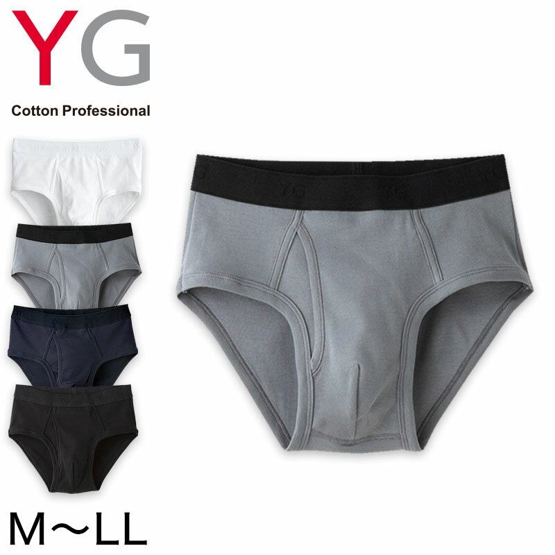 【要エントリー★11/15は抽選でポイントバック!】グンゼ セミビキニブリーフ メンズ ブリーフ 綿100% 前開き M〜LL GUNZE YG ワイジー 下着 パンツ 前あき コットン インナー 男性 紳士 肌着 無地 抗菌 防臭 アンダーウェアー M L LL