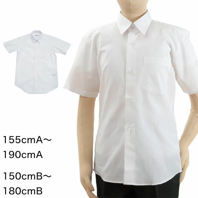 カンコー学生服 形態安定 男子 半袖カッターシャツ 155cmA〜190cmA・150cmB〜180cmB (半袖シャツ 形態安定シャツ スクールシャツ メンズ 男子 男の子 学生 カンコー kanko 大きいサイズあり)【在庫限り】