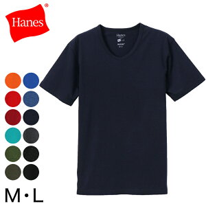 ヘインズ Tシャツ Vネック 半袖 メンズ レディース M・L (トップス ユニセックス シャツ インナー 黒 ネイビー カーキ hanes)【在庫限り】