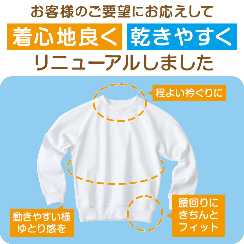 【3枚セット】体操服 長袖 S〜3L (長そで 体操着 大きいサイズ ゆったり 長袖体操服 小学校 小学生 男子 女子 スクール 子ども キッズ) (送料無料)