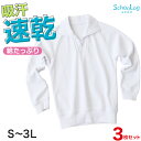 【3枚セット】長袖 体操服 衿付き S～3L (長そで 体操着 大きいサイズ ゆったり 長袖体操服 小学校 小学生 男子 女子 スクール 子供 子ども キッズ) (送料無料)