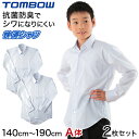 スクールシャツ 長袖 男子 トンボ学生服 2枚セット 140cmA～190cmA カッターシャツ ワイシャツ 中学生 高校生 シャツ 学生 スクール yシャツ 140 150 【取寄せ】