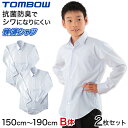 【2枚セット】形態安定 抗菌防臭 長袖カッターシャツ 150cmB～190cmB (学生服 カッターシャツ TOMBOW ワイシャツ Yシャツ)【取寄せ】