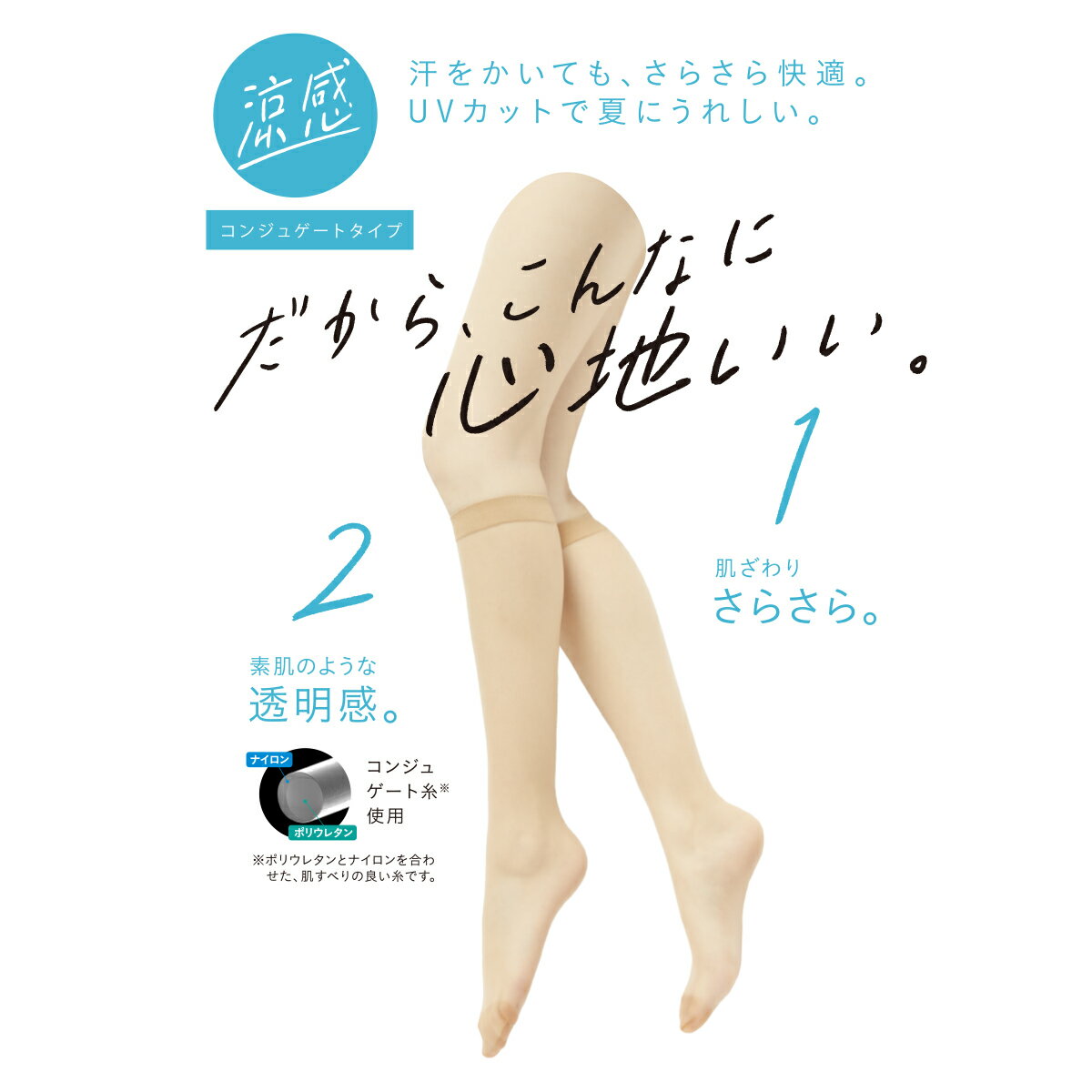 福助 満足 ストッキング ひざ下丈 サマー 2...の紹介画像3