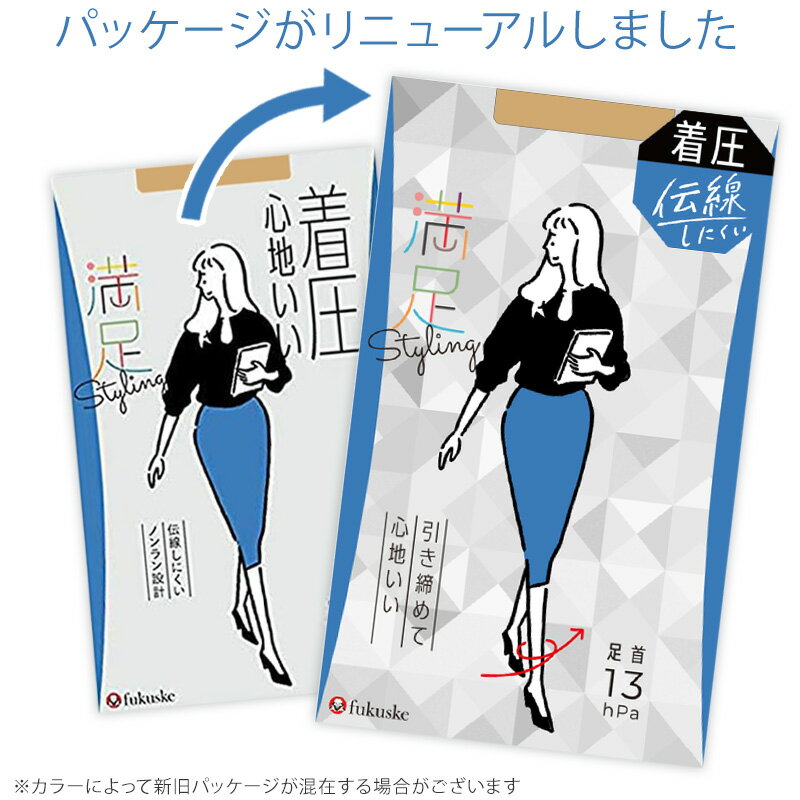 福助 満足 着圧ストッキング 伝線しにくい S-M〜L-LL フクスケ レディース パンスト 引き締め