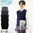 ベスト 男子 スクールベスト Vネック S～3L ( 洗える ニットベスト スクール 制服 ウール シンプル 無地 グレー 黒 紺 高校生 中学生 大きいサイズ ジレ チョッキ S M L LL 3L )