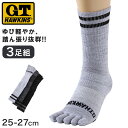 グンゼ GTホーキンス 5本指ソックス メンズ 靴下 3足組 25-27cm 五本指 ソックス 5本指 GUNZE 紳士 アウトドア スポーツ 運動 普段履き ...