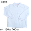 女子ベタ衿 長袖ブラウス 150cmB・160cmB (小学生 制服 小学校 スクールシャツ B体 大きめ 大きいサイズ)【取寄せ】