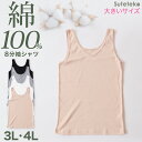 【6/10限定★抽選で最大300%ポイントバック 要エントリー】タンクトップ 綿100% レディース インナー 3L・4L 大きいサイズ 肌着 下着 綿 コット...