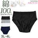 【要エントリー★5/10は最大300%ポイントバック!】メンズ パンツ 綿100% セミビキニブリーフ 大きいサイズ 前開き 3L・4L 下着 ブリーフパンツ ...