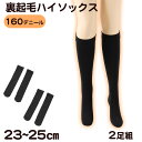 ふわっとやわらか 160デニール 裏起毛 ハイソックス 2足組 23-25cm (レディース 保温 靴下)【在庫限り】